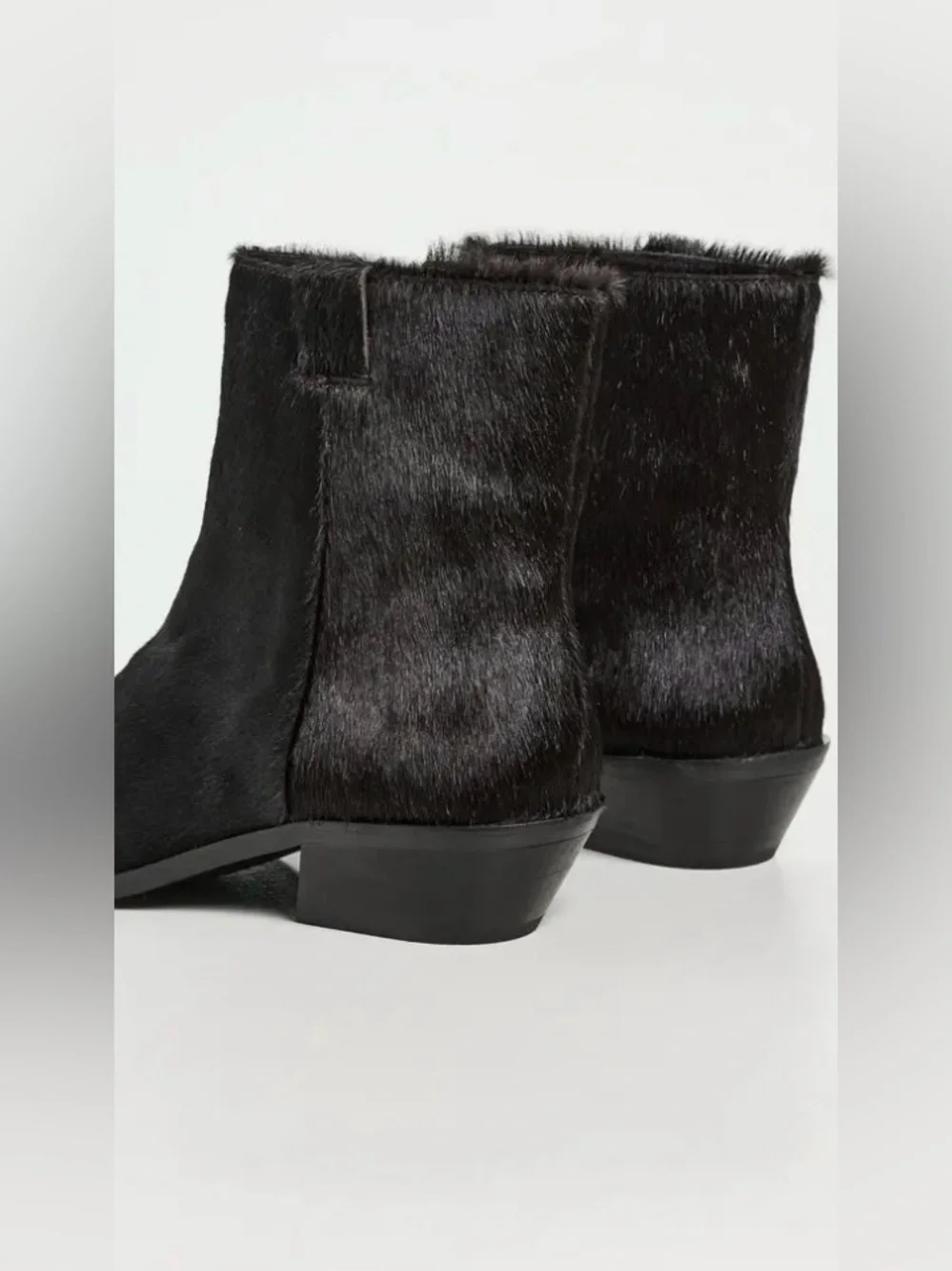 ALOHAS Syd Ankle Boots in black calf hair